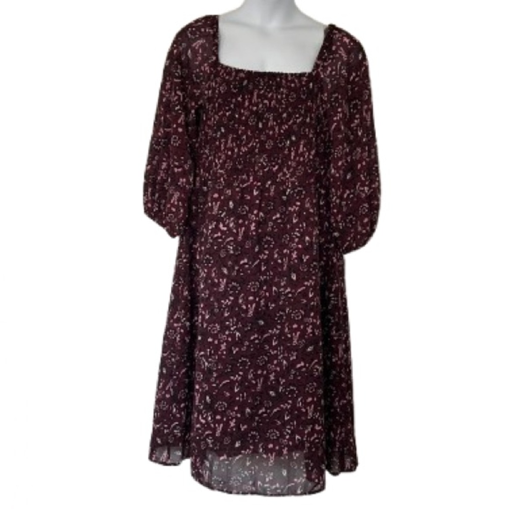 BEACH LUNCH LOUNGE Khaleesi Dress Womens Plus Size XXL Maroon Midi Boho Burgundy